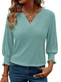 Elegant V Neck Flowing Blouse Top